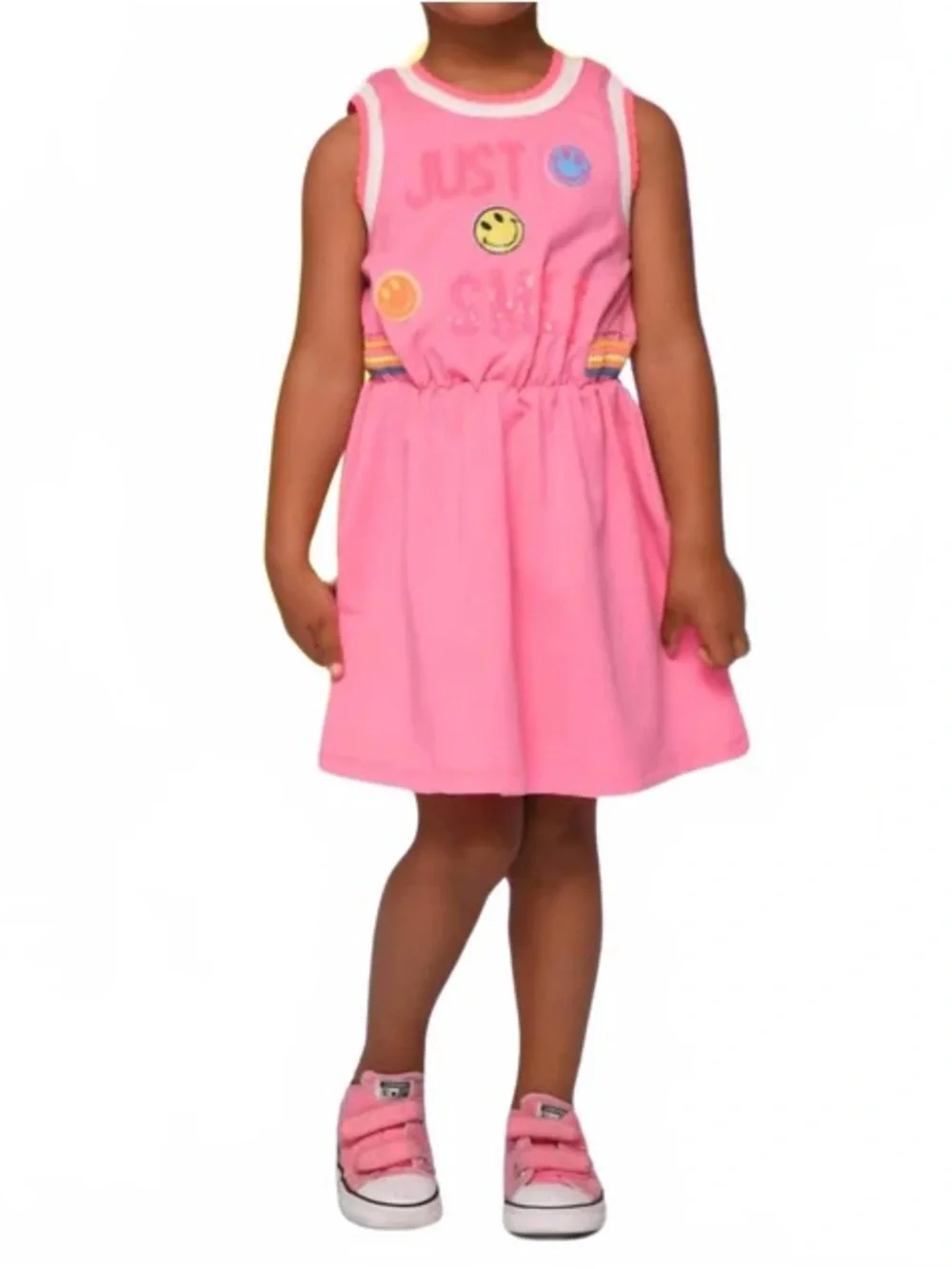 Hannah Banana Baby Sara Just Smile Sequin Emoji Face Dress Sz 5 NWOT